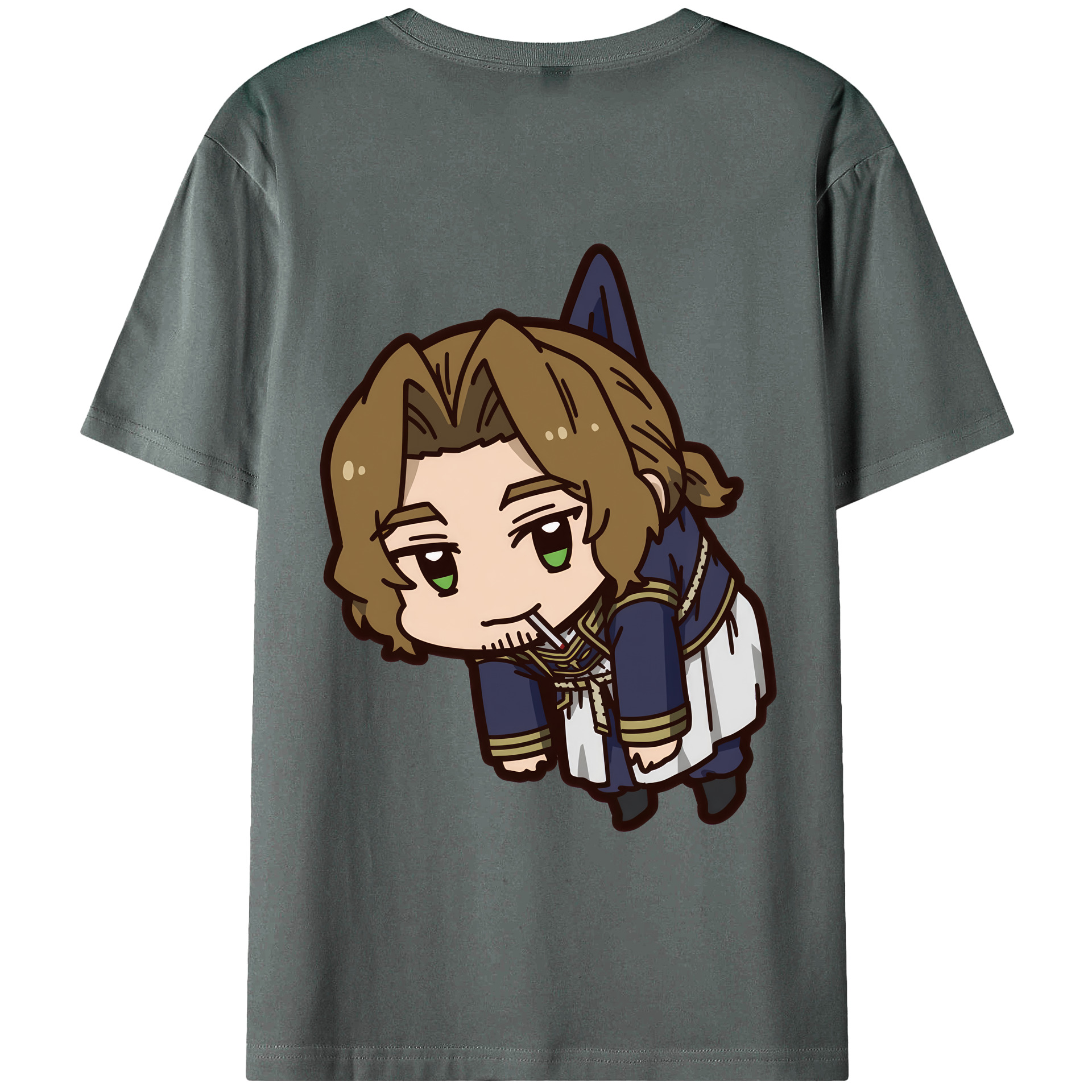 （画像用） 葬送のフリーレン Frieren 綿100％ メンズ半袖Tシャツ（バックプリント） 通気性